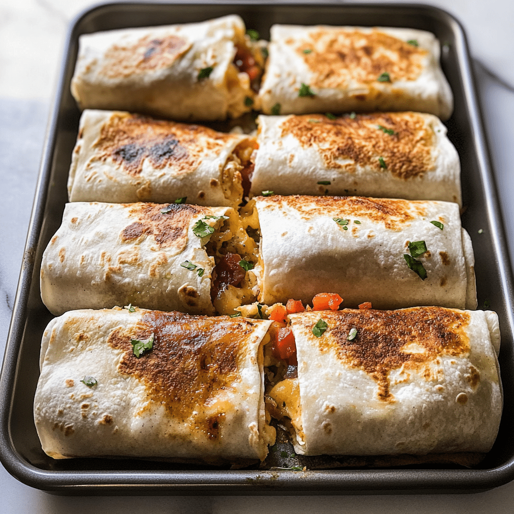 Sheet Pan Breakfast Burritos