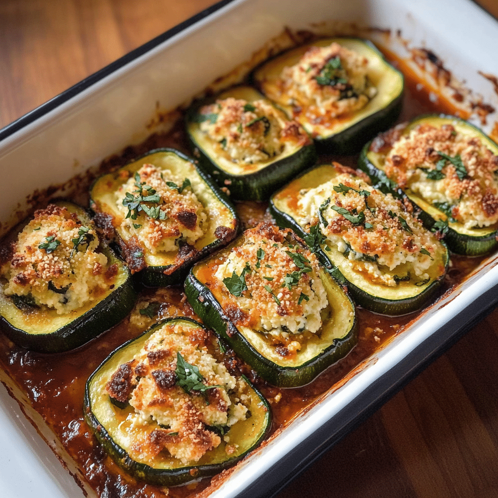 Stuffed Zucchini with Ricotta