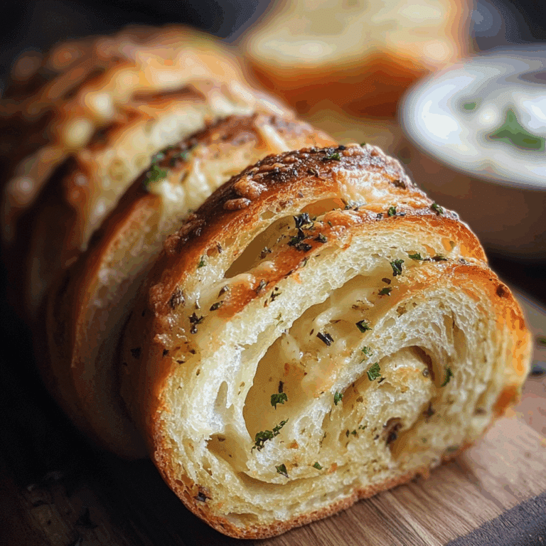 Swirled Garlic Herb And Cheese Bread