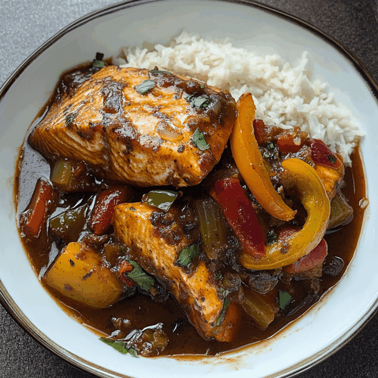 Caribbean Brown Stew Salmon
