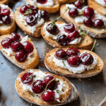 Cherry Goat Cheese crostini