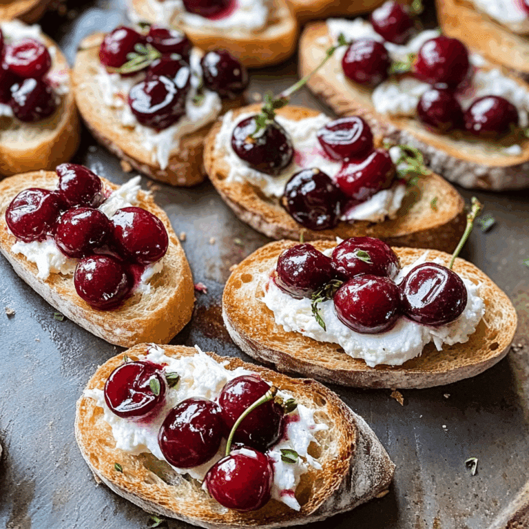 Cherry Goat Cheese crostini