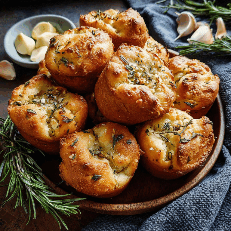 Easy Garlic Rosemary Focaccia Muffins