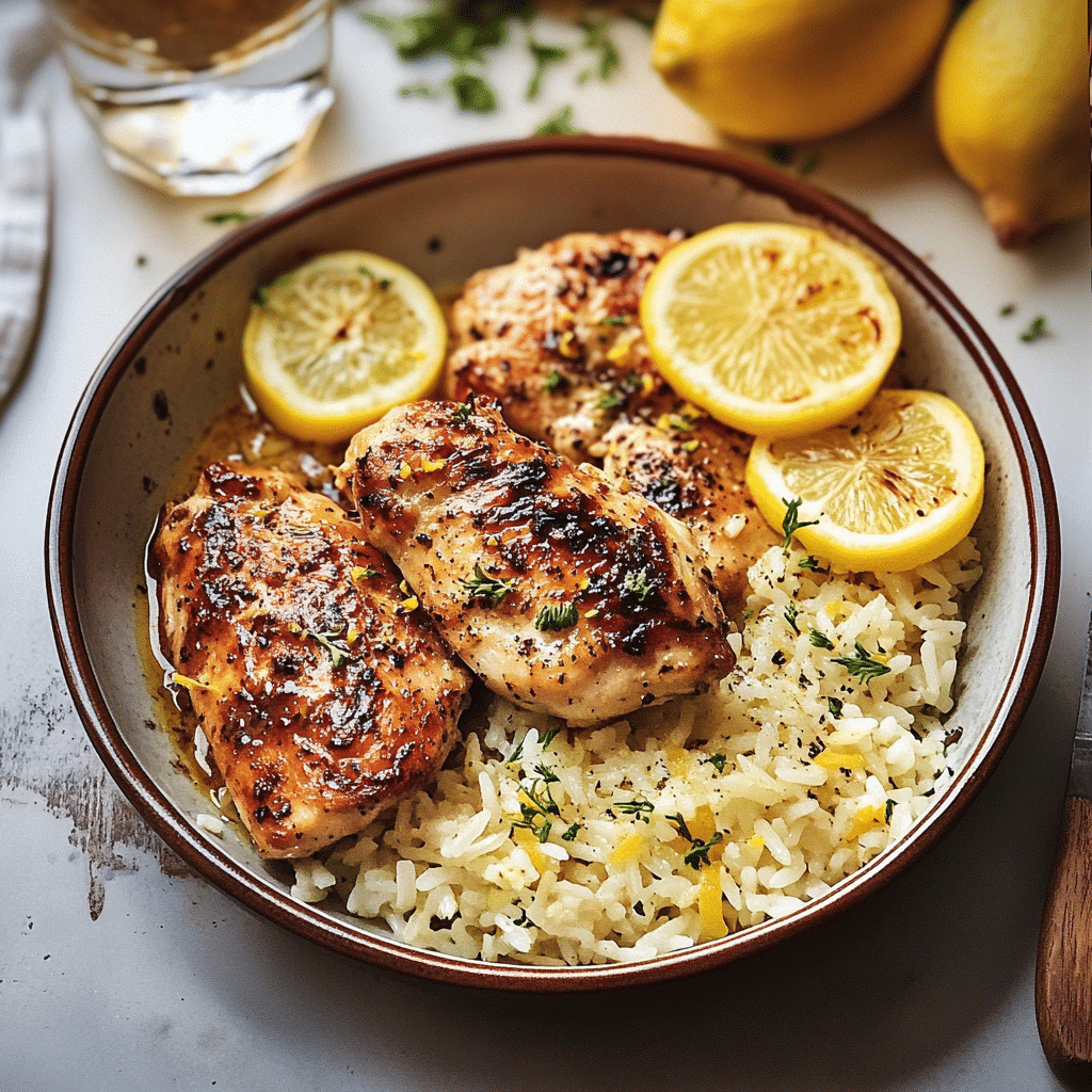 Greek Chicken and Lemon Rice