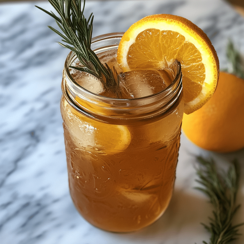 Homemade Orange Rosemary Iced Tea