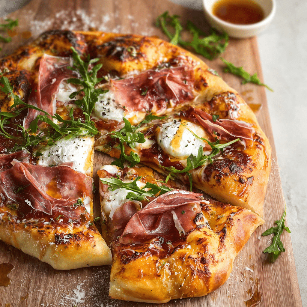 Prosciutto and Honey Burrata Pizza