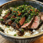 Skirt Steak Rice Bowls with Chimichurri