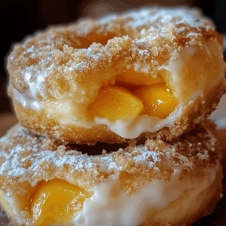 Classic Peach Cobbler Cheesecake Donuts