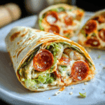 Pepperoni Pizza Caesar Wraps