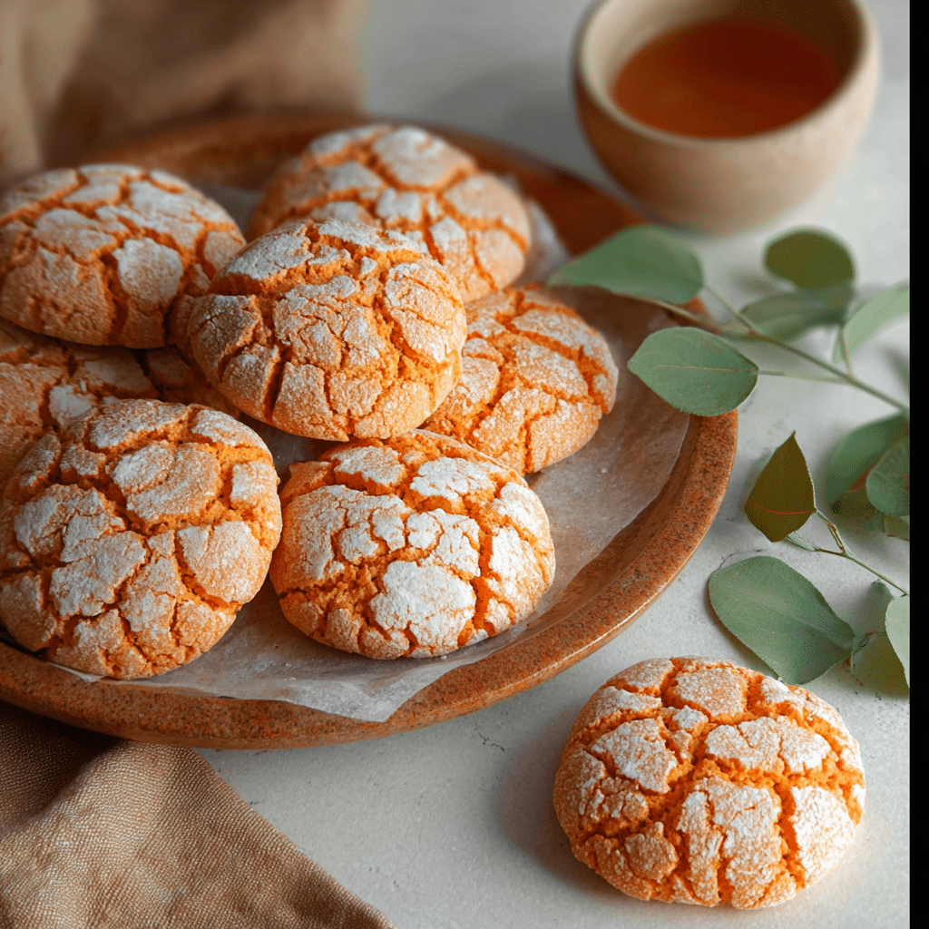 Thai Tea Mochi Crinkle Cookies