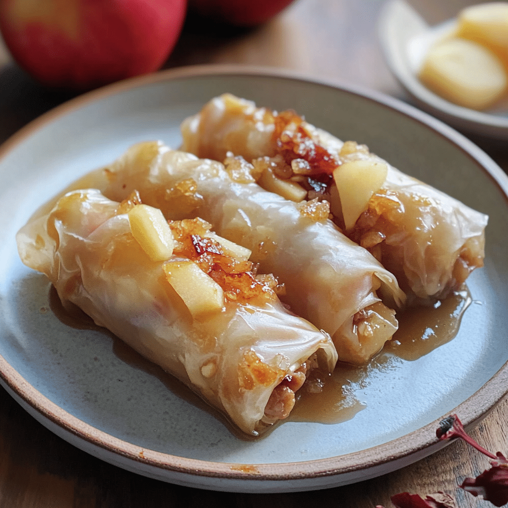 Baked Apple Pie Rice Paper Rolls