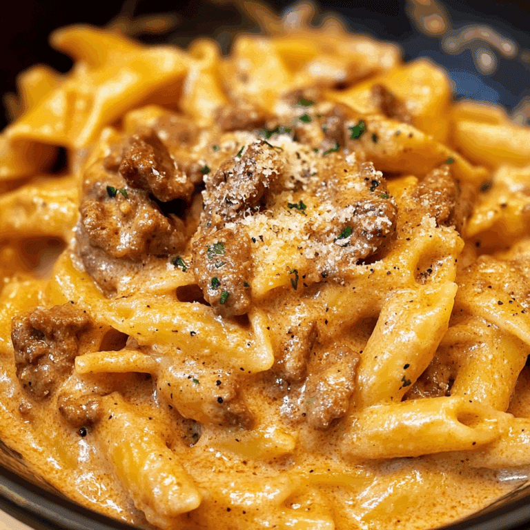 Creamy Garlic Beef Pasta