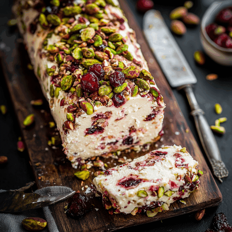 Easy Cranberry Pistachio Cheese Log