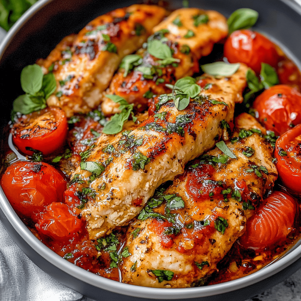 Herb Chicken Tomato Topping