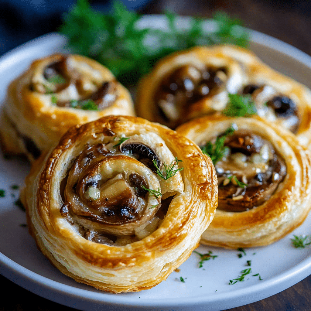 Mushroom Puff Pastry Pinwheels