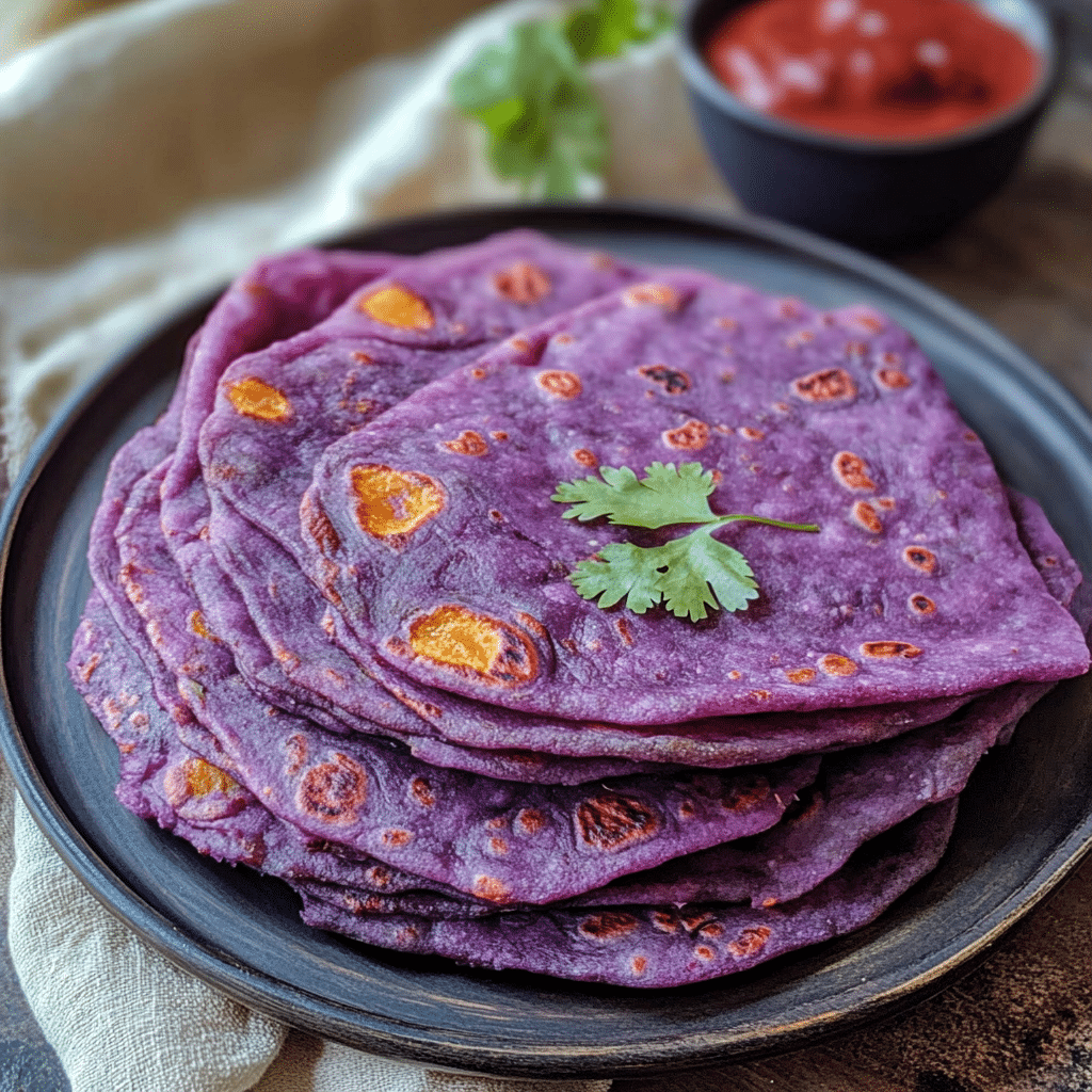 Purple Sweet Potato Roti