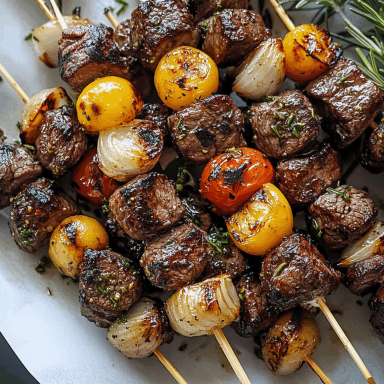 Rosemary Garlic Steak Kebabs