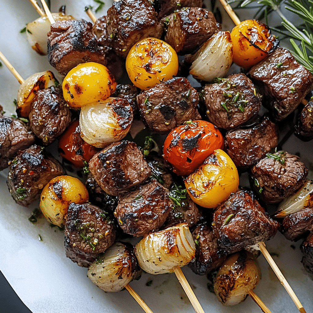 Rosemary Garlic Steak Kebabs