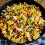 Tex Mex Ground Beef Cabbage Skillet