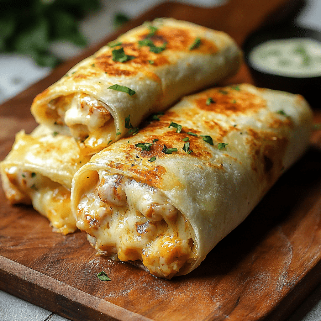 Cheesy Garlic Chicken Wraps