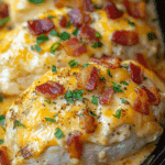 Cheesy Million Dollar Baked Chicken Breast with Cream Cheese & Bacon!