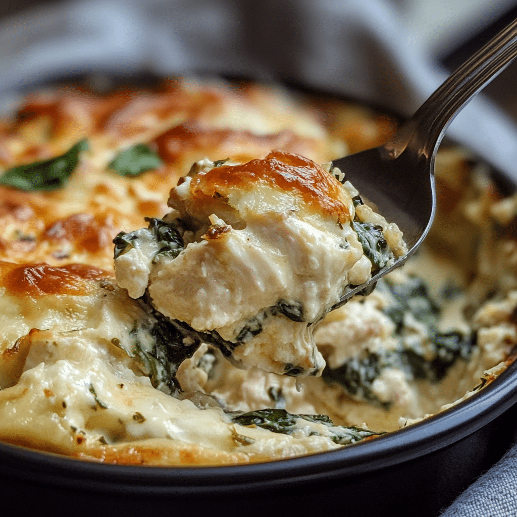 Chicken and Spinach Casserole with Cream Cheese