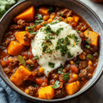 Chorizo Breakfast Chili with Sweet Potatoes