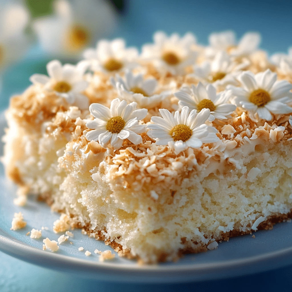 Coconut Topped Lazy Daisy Cake