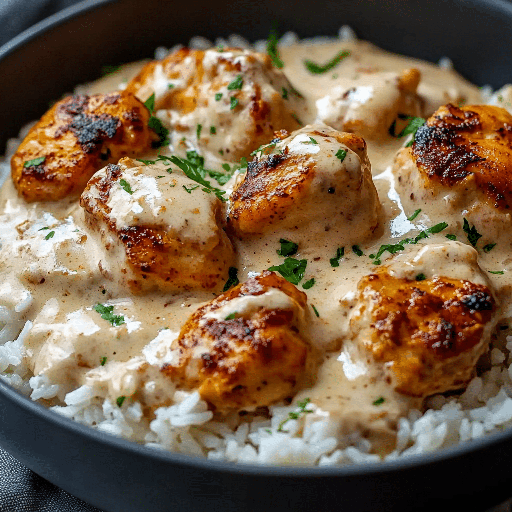 Creamy Smothered Chicken and Rice