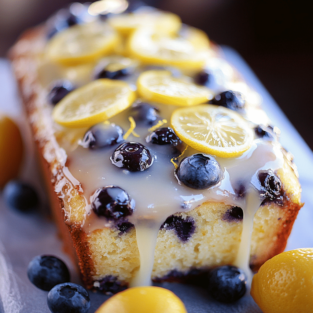 Lemon Blueberry Loaf with Lemon Glaze