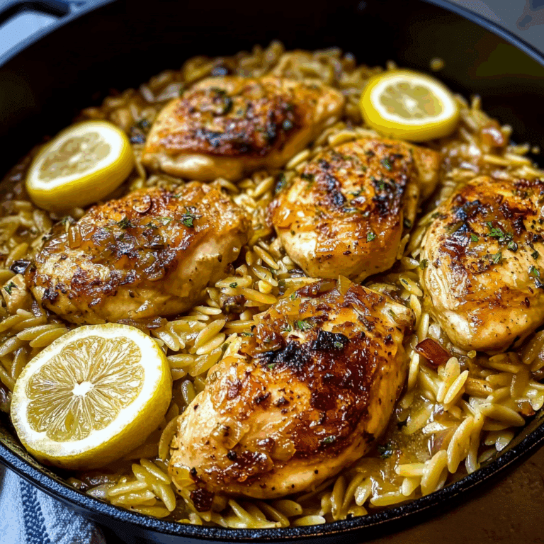 One Pot Lemon Garlic Chicken with Orzo