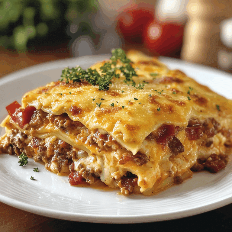 Parmesan Garlic Bacon Cheeseburger Lasagna