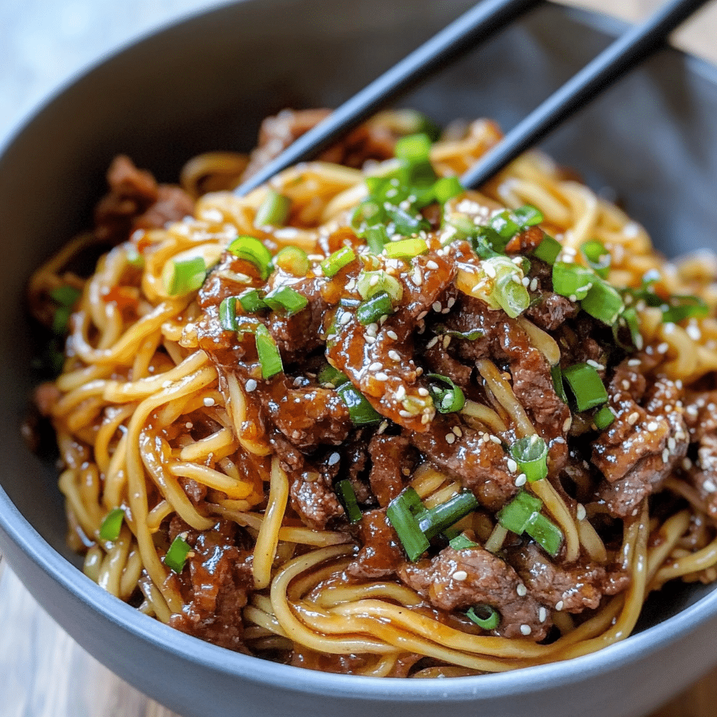 Sticky Beef Noodles