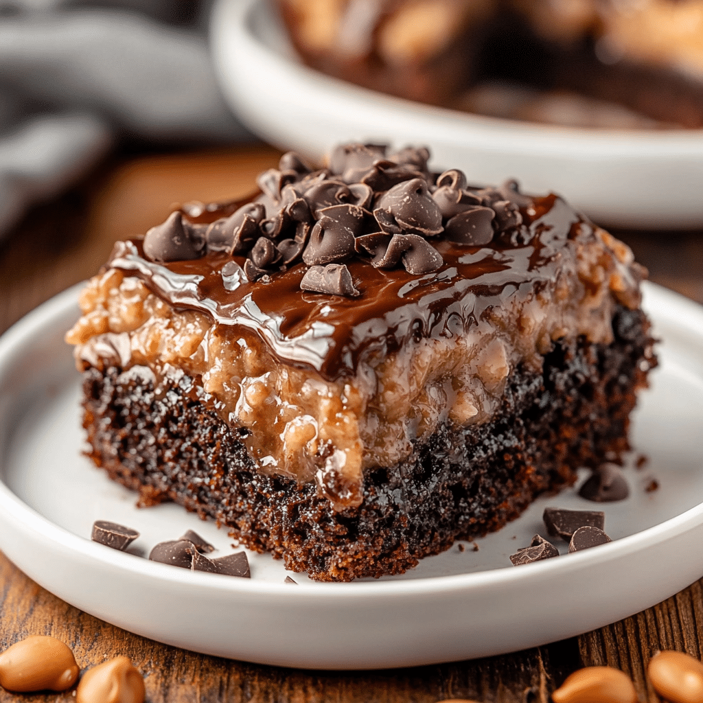 The Best German Chocolate Poke Cake