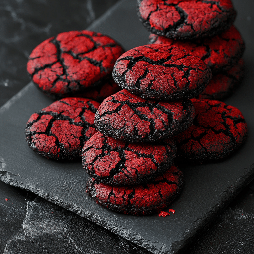 Black and Red Crinkle Cookies