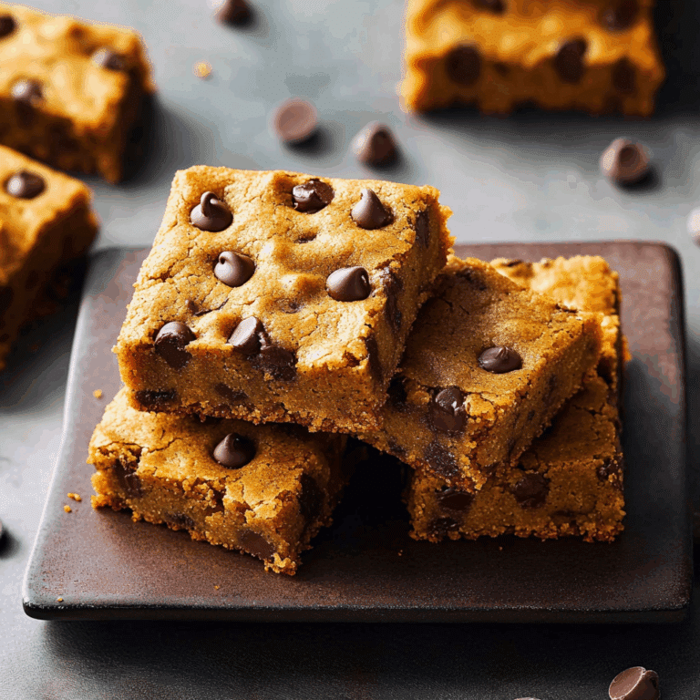 Chewy Pumpkin Chocolate Chip Cookie Bars