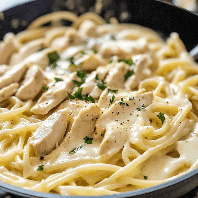 Simple One-Skillet Chicken Alfredo Pasta