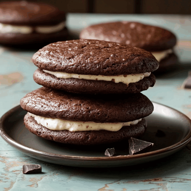 Stuffed Dark Chocolate Whoopie Pies