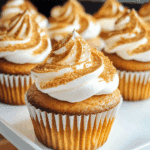 Sweet Potato Cupcakes with Toasted Ginger Meringue