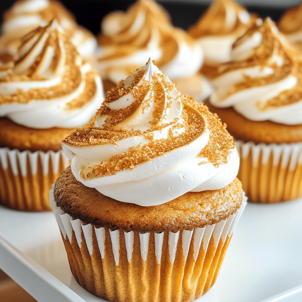 Sweet Potato Cupcakes with Toasted Ginger Meringue