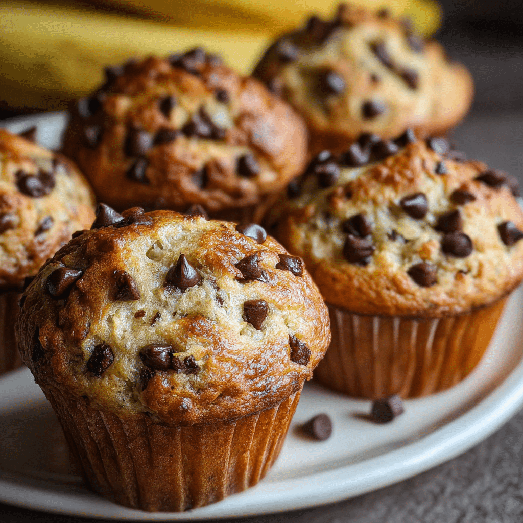 Banana Chocolate Chip Yogurt Muffins