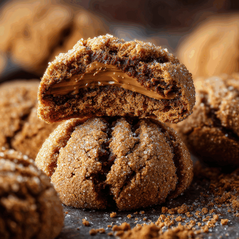 Biscoff Filled Crinkle Cookies