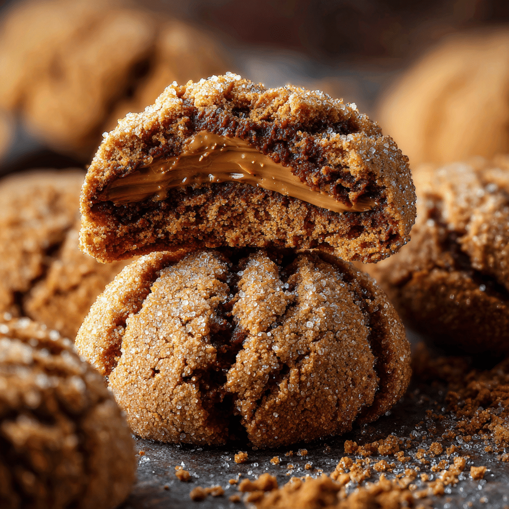 Biscoff Filled Crinkle Cookies