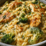 Cheesy Chicken Broccoli Orzo