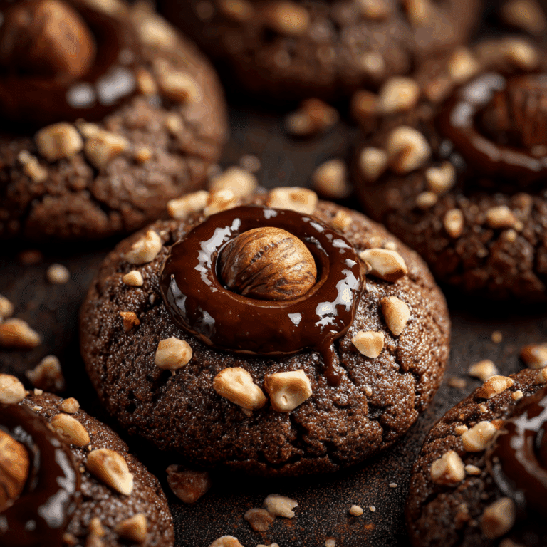 Chocolate Hazelnut Thumbprint Cookies