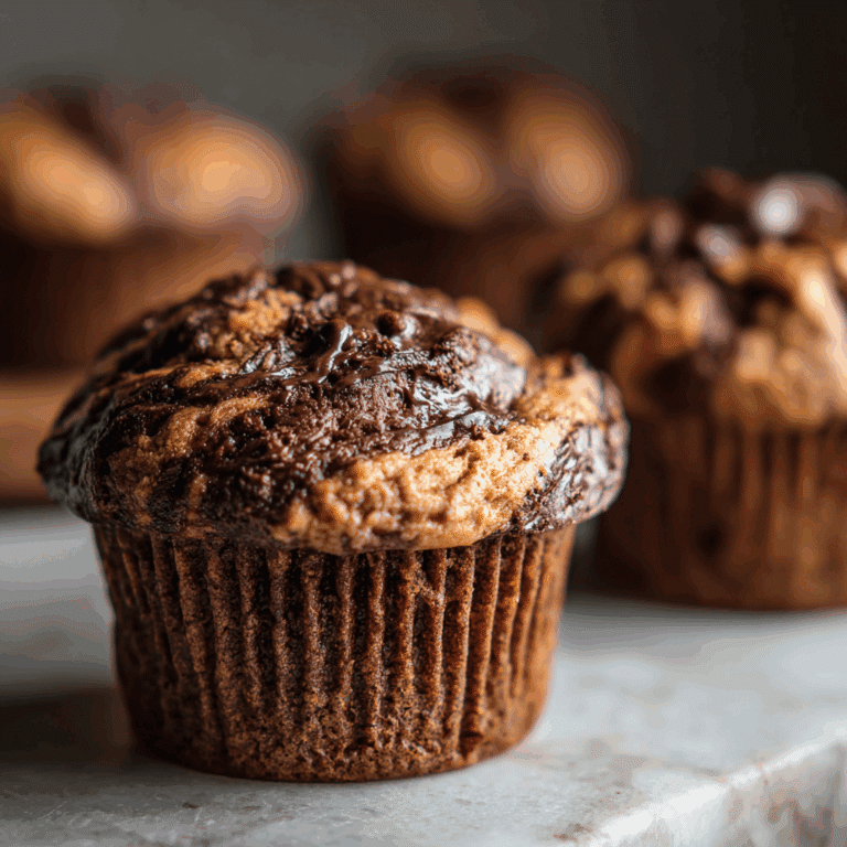 Chocolate Peanut Butter Swirl Muffins