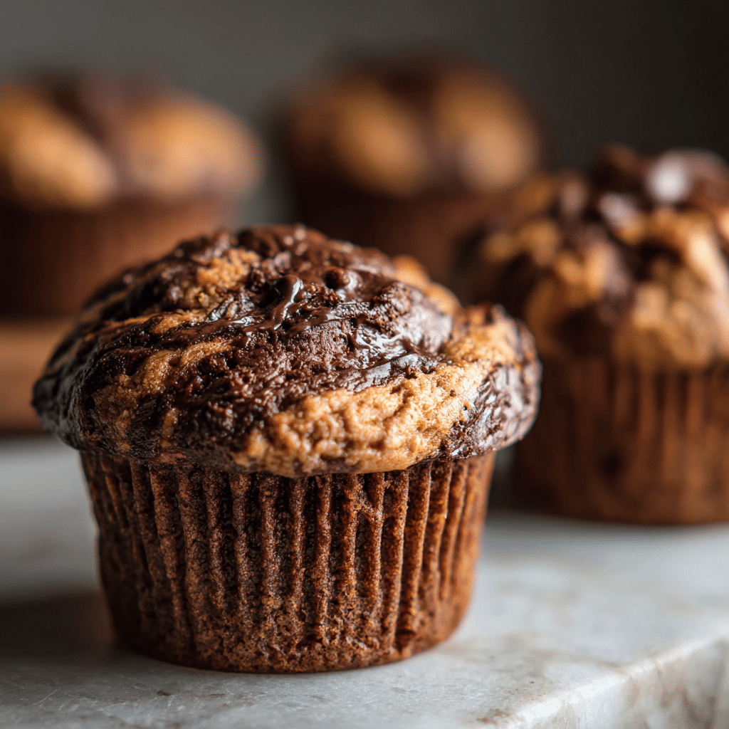 Chocolate Peanut Butter Swirl Muffins