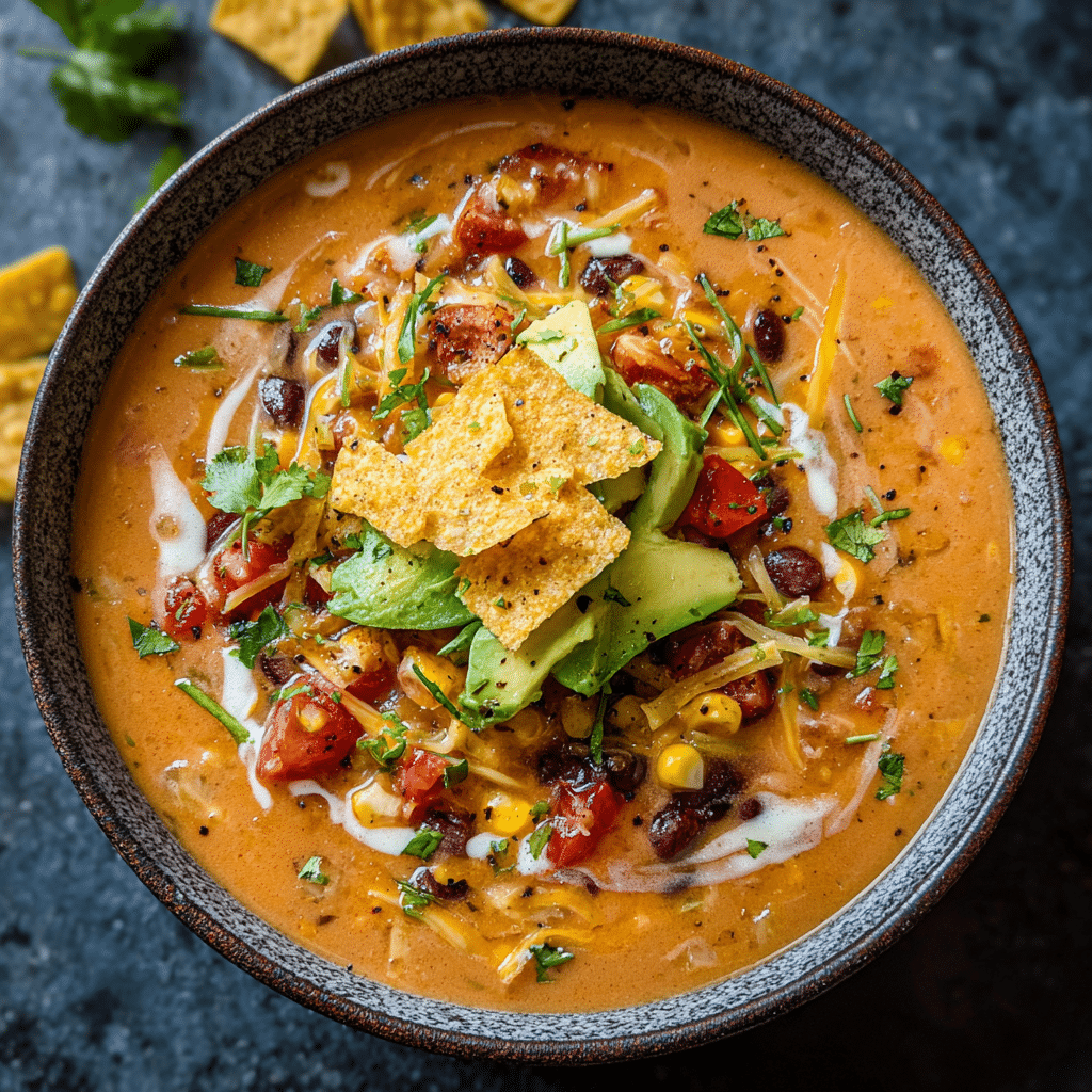 Creamy Vegetarian Tortilla Soup