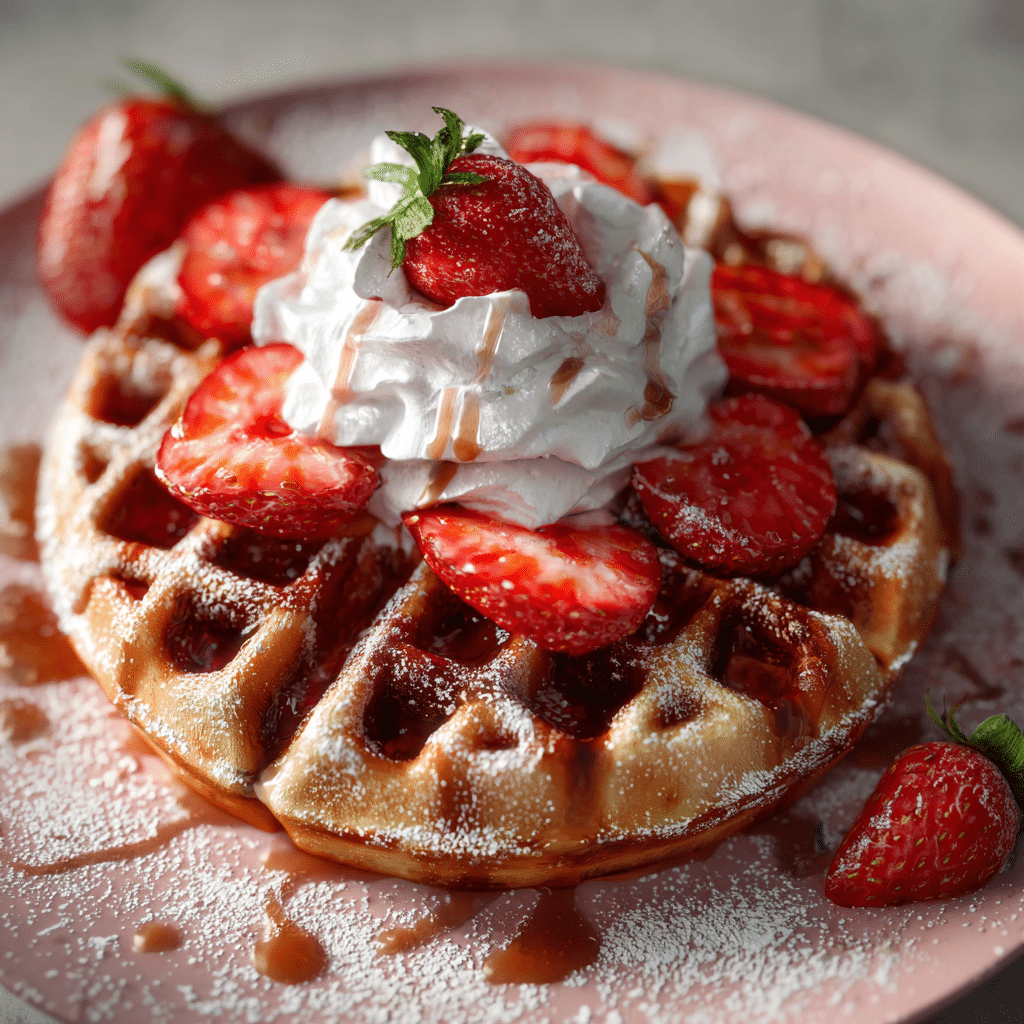 Delicious Strawberry Waffles