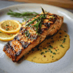 Grilled Salmon with Dijon Mustard Sauce